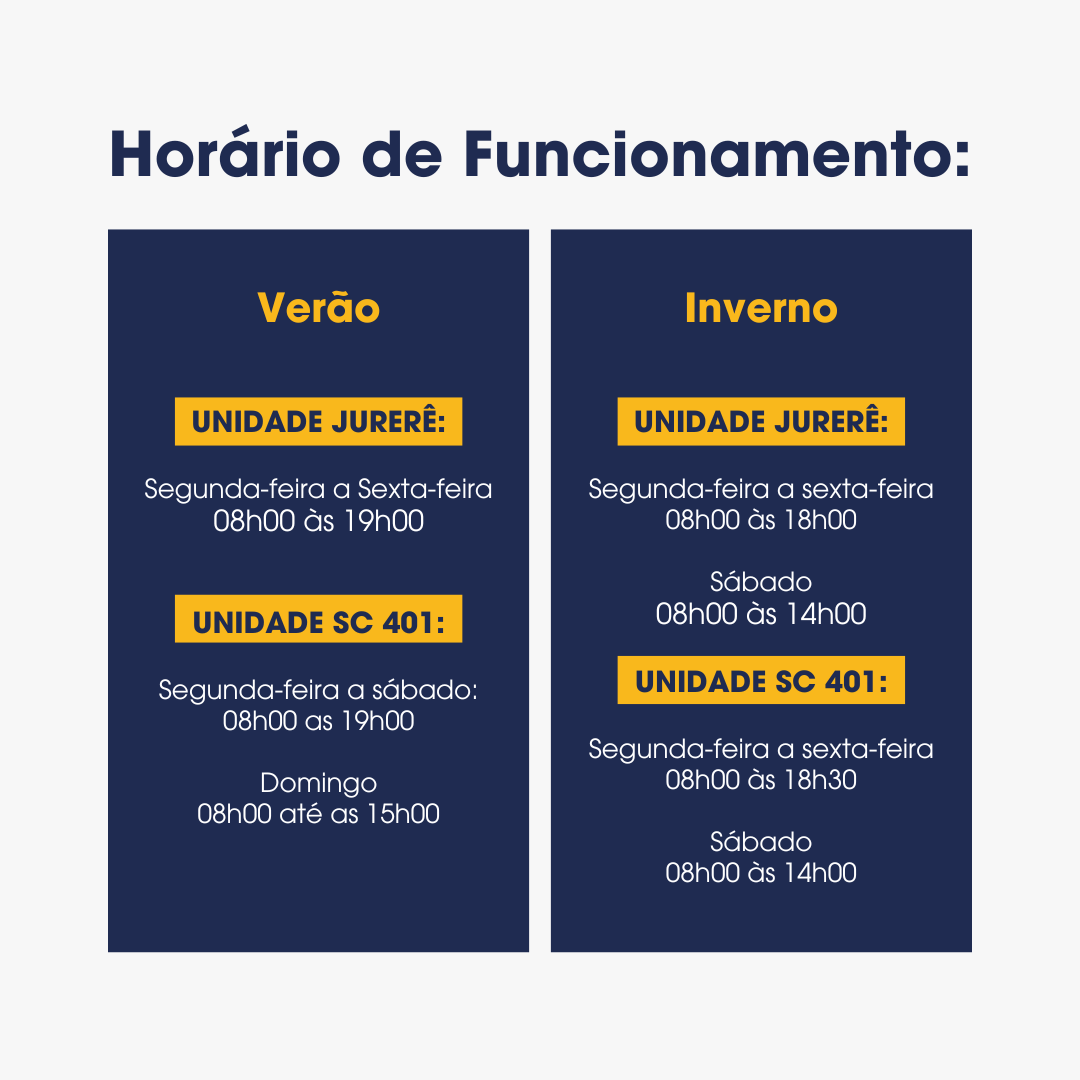 Horários de atendimento